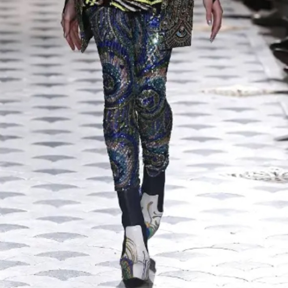 Manish  Arora Paris designer pants sequins embellished size S. Runway.